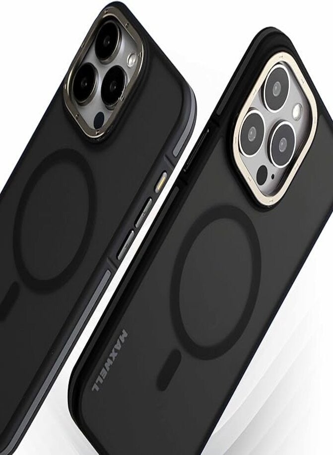 Maxwell Electronics Maxwell Armor Soft Matte Compatible with MagSafe Case for iPhone15 Pro Max - Full Protection, Drop-Proof, Metallic Lens Guard, Compatible with MagSafe (Black)  - Image 4