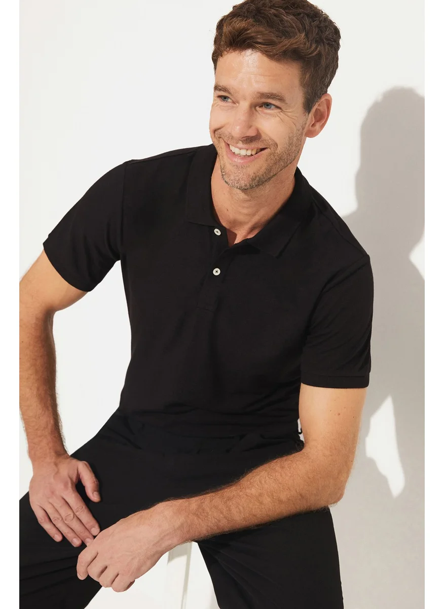جون Men's Regular Fit 100% Cotton Polo Neck T-Shirt