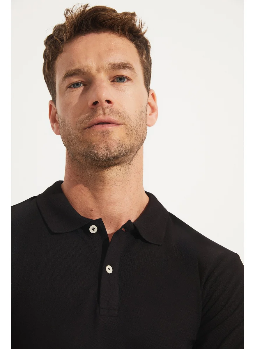 جون Men's Regular Fit 100% Cotton Polo Neck T-Shirt