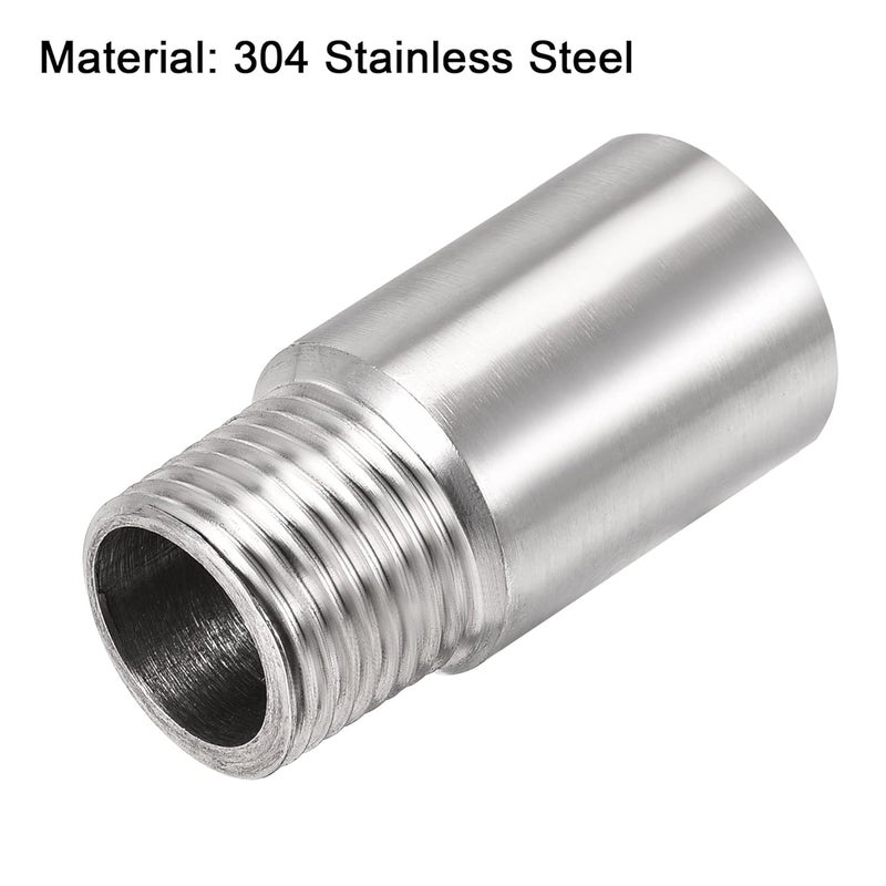 2 Pcs CP Extension Nipple Heavy duty Stainless Steel Connection Extender Pipe Extension 12 Male to 12 Female Thread 2 inch - Image 4