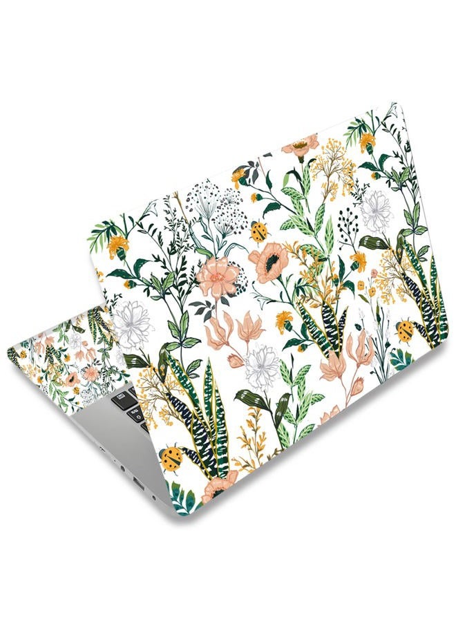 DINKY Laptop Skin Sticker Decal, 16" 16.5” 17” 17.3 inch Laptop Universal Reusable Vinyl Skin Stickers Art Cover Decal Notebook PC Personalized Protector (White Flor) - Image 1