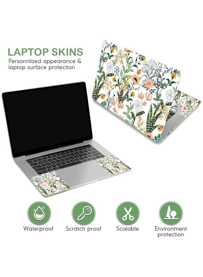 DINKY Laptop Skin Sticker Decal, 16" 16.5” 17” 17.3 inch Laptop Universal Reusable Vinyl Skin Stickers Art Cover Decal Notebook PC Personalized Protector (White Flor) - Image 3