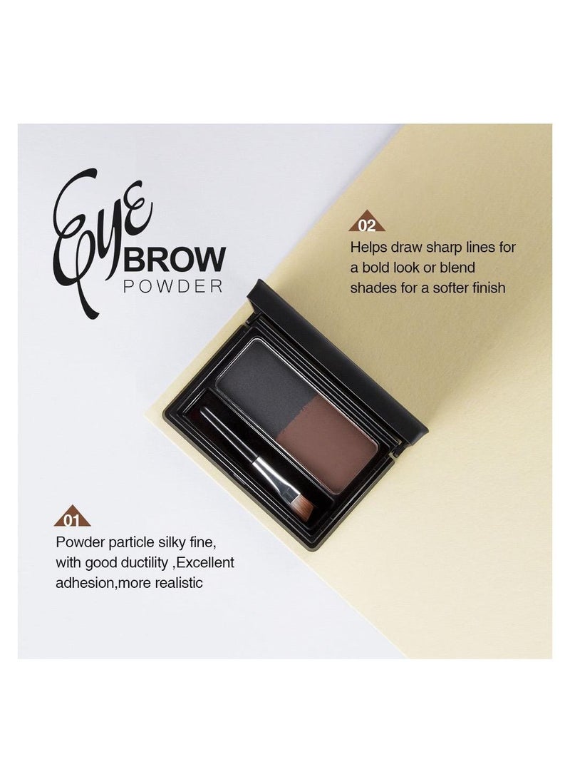 Mn Eyebrow Cake Make Up With Brush Brown/Black  - Image 4
