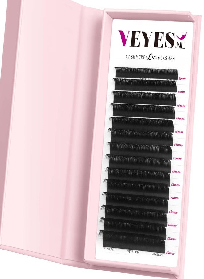 ڤييس انك رموش VEYES INC Cashmere Luxe - علب تمديد رموش كثيفة ذات أطراف مدببة B/C/CC/D/M/J Curl، 0.03-0.05، 8-17 مم | مستلزمات رموش احترافية سوداء غير لامعة لفنيي الرموش (0.03 CC 8-16 مم) - Image 1