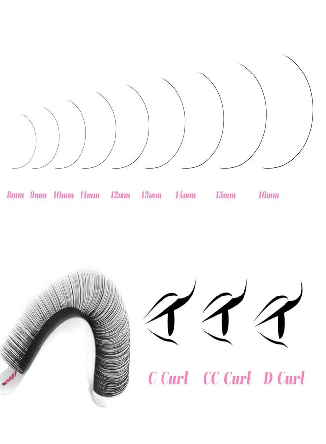 ڤييس انك رموش VEYES INC Cashmere Luxe - علب تمديد رموش كثيفة ذات أطراف مدببة B/C/CC/D/M/J Curl، 0.03-0.05، 8-17 مم | مستلزمات رموش احترافية سوداء غير لامعة لفنيي الرموش (0.03 CC 8-16 مم) - Image 5