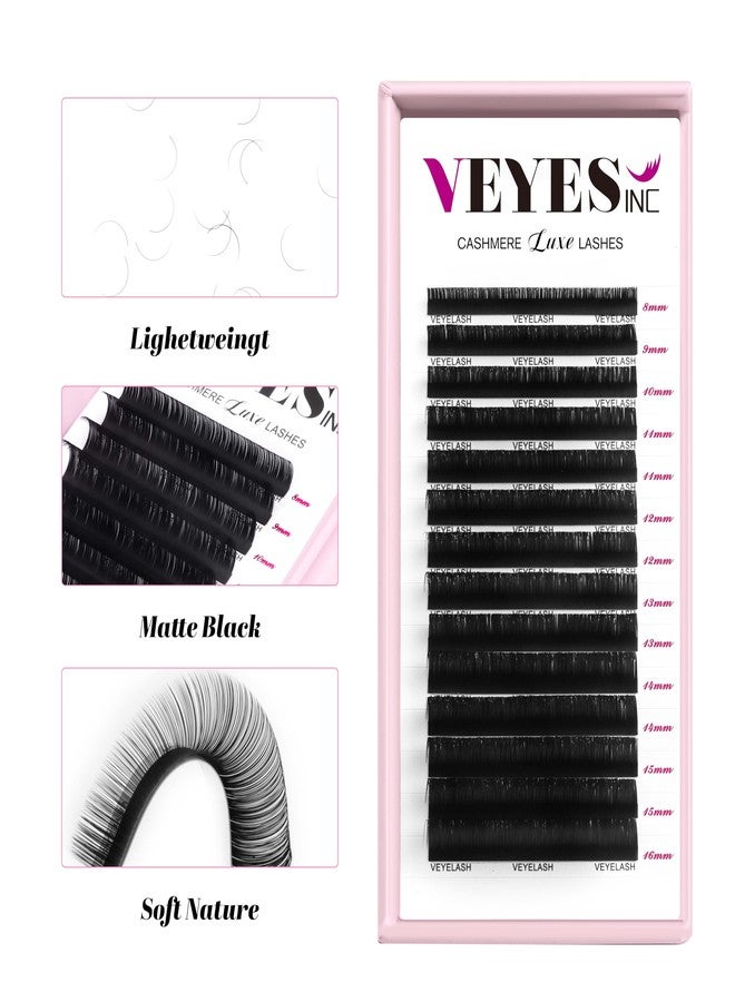 ڤييس انك رموش VEYES INC Cashmere Luxe - علب تمديد رموش كثيفة ذات أطراف مدببة B/C/CC/D/M/J Curl، 0.03-0.05، 8-17 مم | مستلزمات رموش احترافية سوداء غير لامعة لفنيي الرموش (0.03 CC 8-16 مم) - Image 2