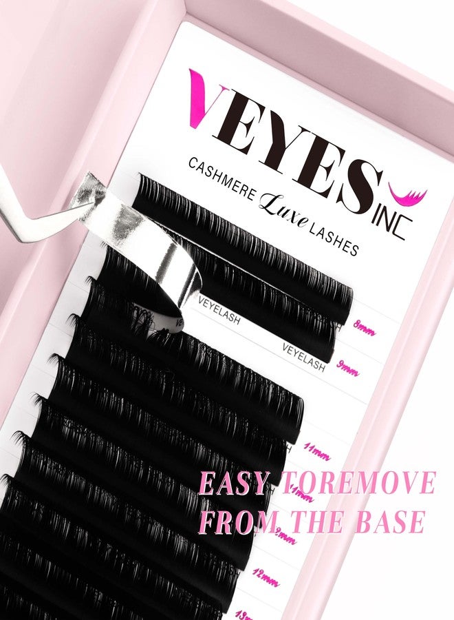 ڤييس انك رموش VEYES INC Cashmere Luxe - علب تمديد رموش كثيفة ذات أطراف مدببة B/C/CC/D/M/J Curl، 0.03-0.05، 8-17 مم | مستلزمات رموش احترافية سوداء غير لامعة لفنيي الرموش (0.03 CC 8-16 مم) - Image 3
