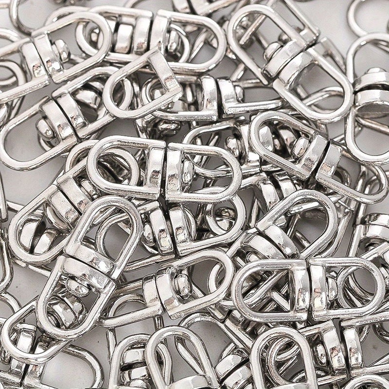 مفتاح معدني دوار بحلقات 8 قطع، 100 قطعة، لإكسسوارات الحقائب والسيارات (DIY) - Image 4