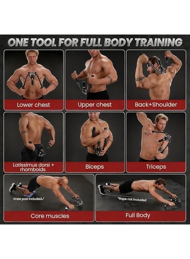 Midwest Twister Arm Exerciser, 3 in 1 Hydraulic Power Chest Workout Equipment with Ab Roller Wheels and Hooks, Adjustable Arm Twister Arm Exerciser, 3 in 1 Hydraulic Power Chest Workout Equipment with Ab Roller Wheels and Hooks, Adjustable Arm Trainer for Men Women, Fitness Training EquipmentTrainer for Men Women, Fitness Training Equipment - Image 5
