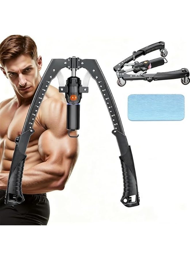 Midwest Twister Arm Exerciser, 3 in 1 Hydraulic Power Chest Workout Equipment with Ab Roller Wheels and Hooks, Adjustable Arm Twister Arm Exerciser, 3 in 1 Hydraulic Power Chest Workout Equipment with Ab Roller Wheels and Hooks, Adjustable Arm Trainer for Men Women, Fitness Training EquipmentTrainer for Men Women, Fitness Training Equipment - Image 1