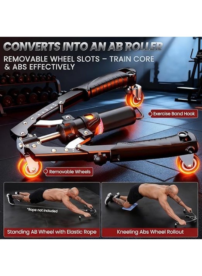 Midwest Twister Arm Exerciser, 3 in 1 Hydraulic Power Chest Workout Equipment with Ab Roller Wheels and Hooks, Adjustable Arm Twister Arm Exerciser, 3 in 1 Hydraulic Power Chest Workout Equipment with Ab Roller Wheels and Hooks, Adjustable Arm Trainer for Men Women, Fitness Training EquipmentTrainer for Men Women, Fitness Training Equipment - Image 4