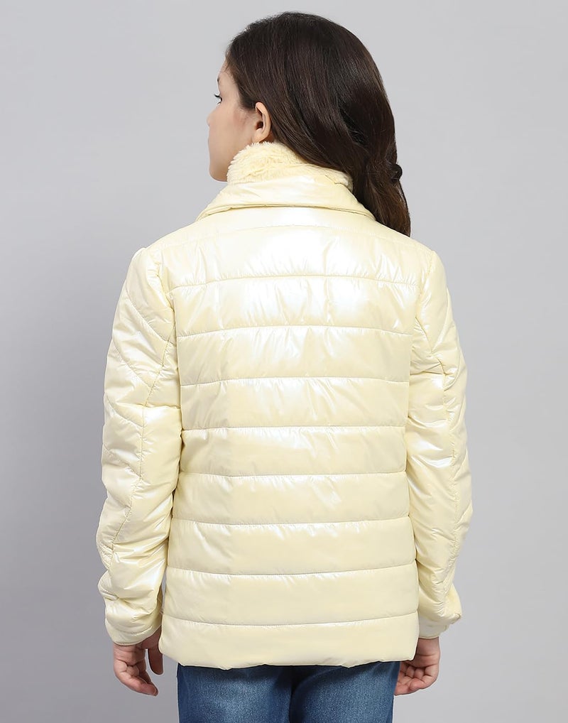 Monte Carlo Girls Cream Solid Collared Neck Full Sleeve Reversible Jacket (524068607-1-30) - Image 4