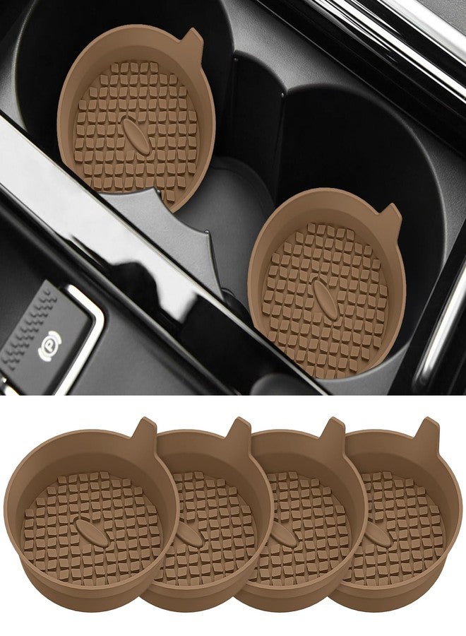 ME.FAN Car Coasters [4 Pack] Silicone Car Cup Coasters/Cup Mats - Universal Non-Slip Recessed Car Interior Accessories - Car Cup Holder Insert Coasters Coffee - Image 1