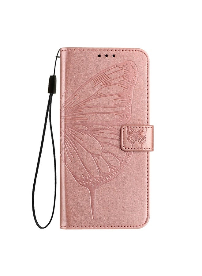 Case Cover For OPPO Find X6 Embossed Butterfly Leather Phone Case(Rose Gold)