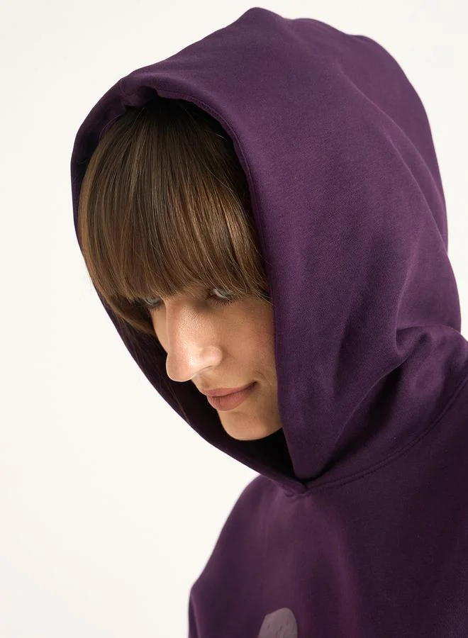 Femmella  Purple Oversized Graphic Hoodie for Women | Best Price UAE
