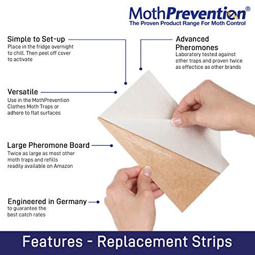 MothPrevention Clothes Moth Trap Replacement Strips (6 Strips in Total) - Refills for MothPrevention Moth Traps - for Closets & Clothing - Image 2