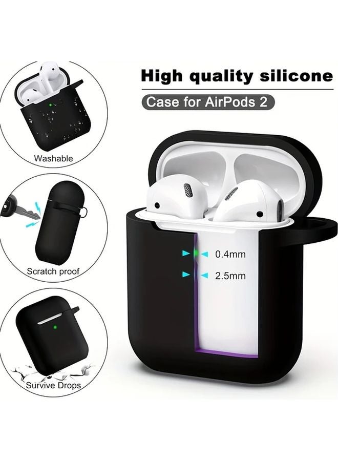 White Soft Silicone Protective Case with Cleaning Kit for AirPods 1 and 2 - Image 5