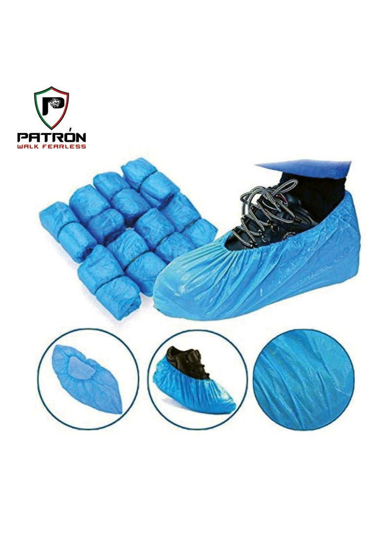 Patron Disposable Shoe Covers , Blue Convenience, Recyclable, Boot Cover, Waterproof, Non slip, Dust proof, One Size Fits All | Pack Of 2000 Pcs