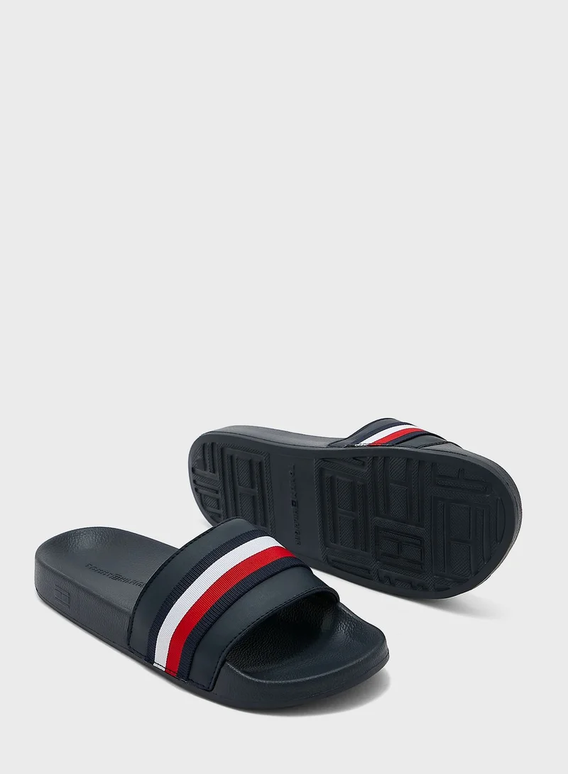 TOMMY HILFIGER Classic Webbing Signature Slides
