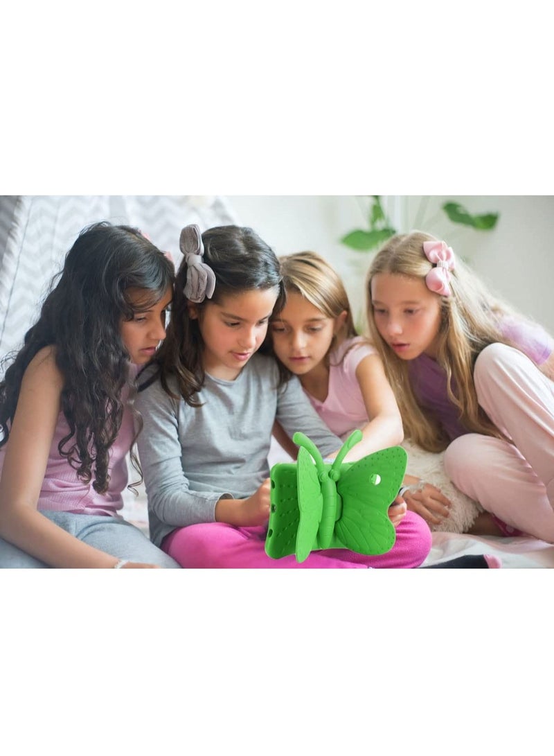 iPad 6th Generation Case for Kids, iPad 9.7 inch Case, Light Weight Shockproof EVA Foam Protective Tablet Stand Cover Holder for Apple iPad Air/Air 2 iPad 9.7 2017/2018 - Cute Butterfly,Green - Image 2