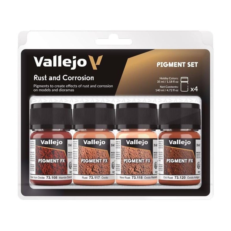Vallejo Acrylicos Vallejo"Rust & Corrosion" Pigments Set, Multicolor, 35 ml (Pack of 4) - Image 1