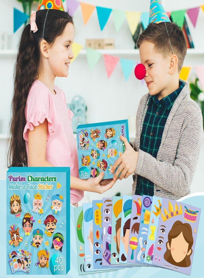 CY2SIDE Purim Character Face Sticker - 40PCS Make Your Own Jewish Religious Story Sticker Craft Game for Kids School Reward DIY Jewish Purim Day Party Favor for Kids Sunday School Classroom Activities - Image 5
