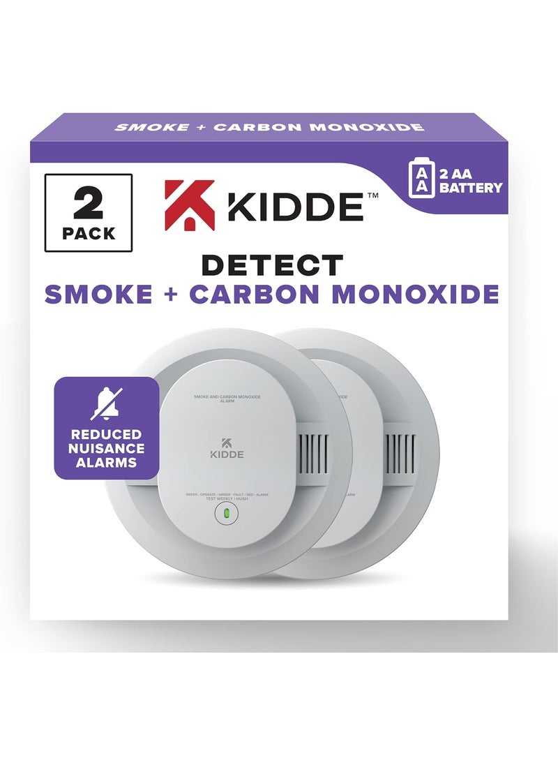 Kidde Kidde Smoke  Carbon Monoxide Detector AA Battery Powered LED Warning Light Indicators 2 Pack  - Image 1