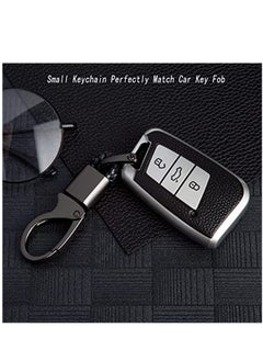 Excefore Car Key Fob, Holder Keys Chain Sturdy Metal with D-ring for Men and Women 2 Pack Black Suitable for Most Car Keys Embedded in PU Leather  - Image 5