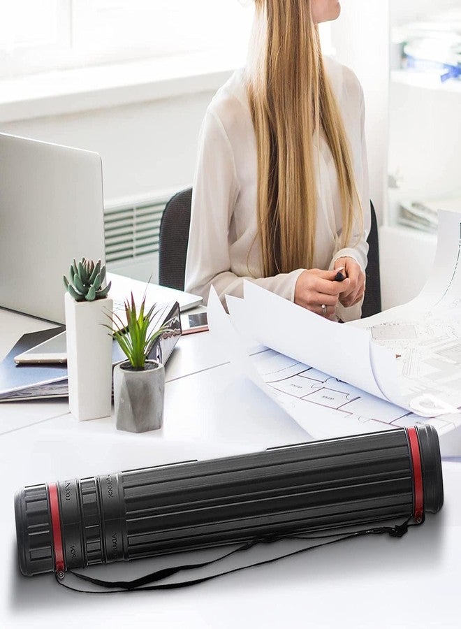 KRAFTMASTERS® Extendable Poster Tubes Expand from , Carry Documents, Blueprints, Drawings and Art, Black Portable Storage Cases (45CM X 7CM) - Image 5
