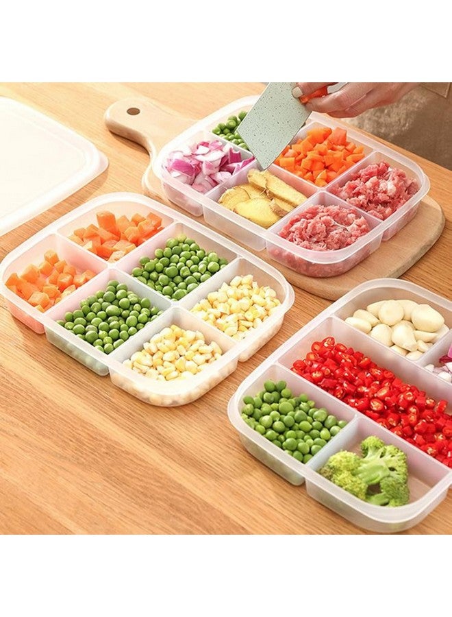 MosQuick® 6 Compartments Premium Container for Kitchen Storage Set -Multi Fridge Storage Boxes, Ideal fridge storage boxes for vegetables Durable Kitchen Containers Set for Organized Fridge Storage - Image 1