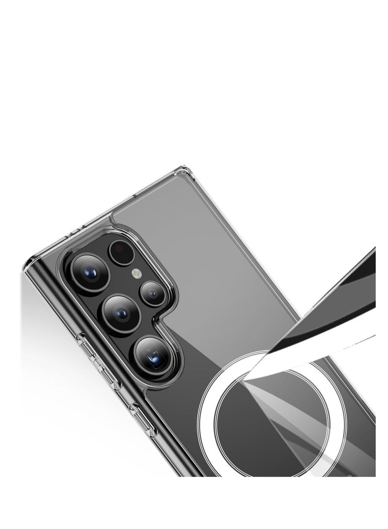 كيس جراب شفاف للغاية لهاتف سامسونج جالاكسي S24  الترا  متوافق مع ماج سيف، جراب خلفي صلب من البولي يوريثين المقاوم للحرارة رفيع ممتص للصدمات لهاتف جالاكسي S24 الترا 6.8 بوصة  شفاف - Image 4