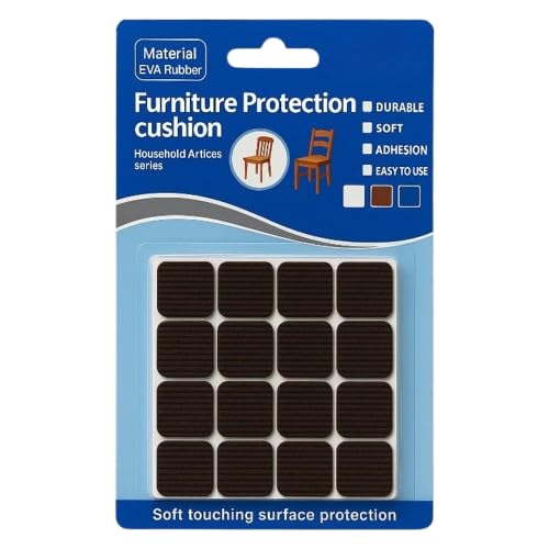 MaruHub Non Slip Furniture Pads for Hardwood Floors – Furniture Leg Protectors for Chair, Table, Sofa – Self Adhesive Rubber Pads to Prevent Floor Scratches & Reduce Noise (Black, Model 3) - Image 1