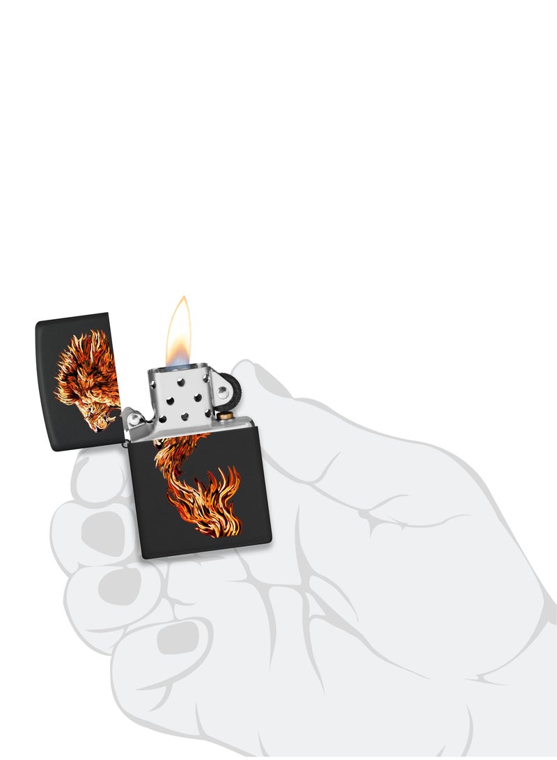 Zippo ولاعة النار الأسود غير اللامع Ci400225 218 أسد النار - Image 5