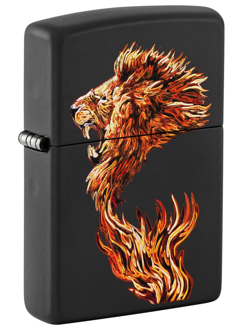Zippo ولاعة النار الأسود غير اللامع Ci400225 218 أسد النار - Image 1