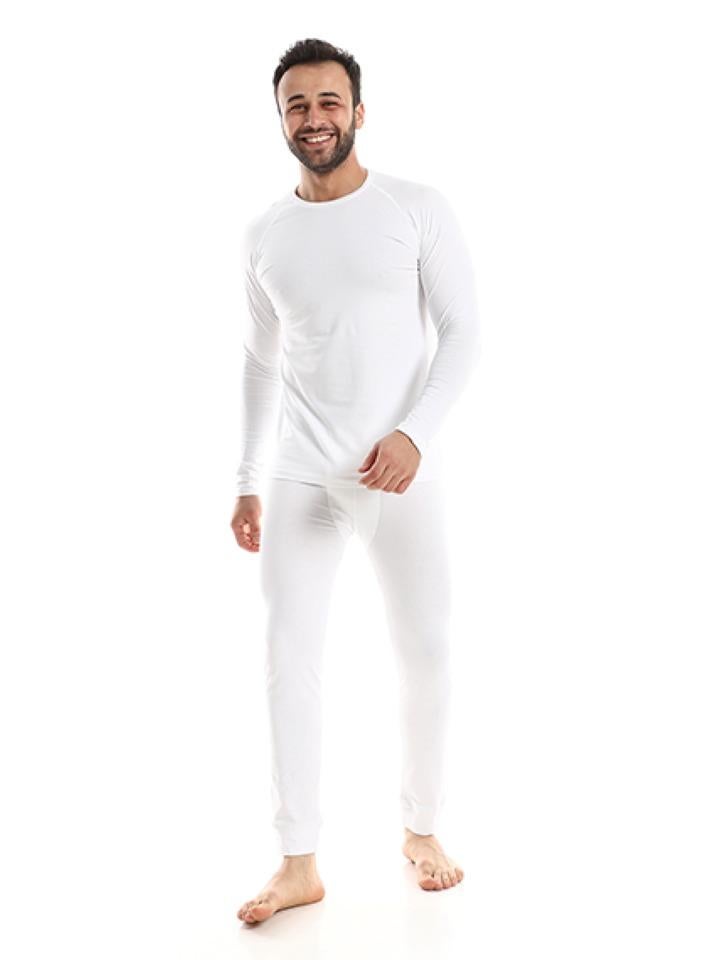 Red Cotton Thermal Sets For Men - White - Image 1