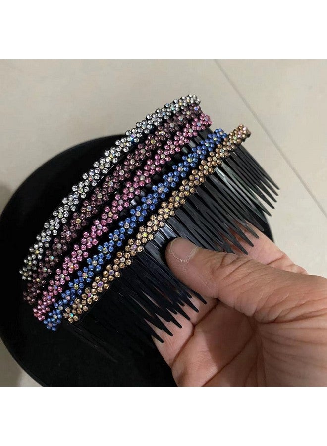 Aoxmas 5Pcs 24 Teeth Hair Comb Clip Clamp For Lady Girls Hair Combs Rhinestone Hair Side Combs 4.72" - Image 4