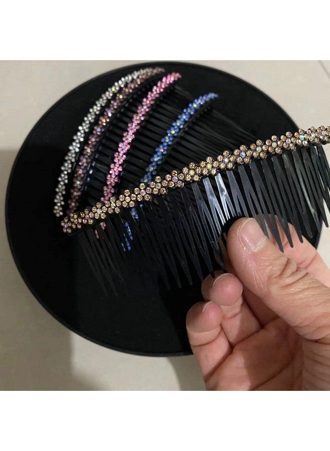 Aoxmas 5Pcs 24 Teeth Hair Comb Clip Clamp For Lady Girls Hair Combs Rhinestone Hair Side Combs 4.72" - Image 5
