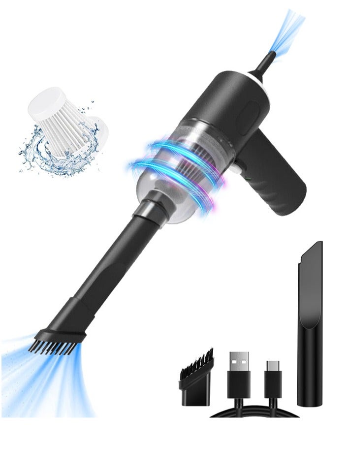 HUMJO Cordless Handheld Vacuum Cleaner, Car Vacuum Cleaner, Long Battery Life, Eco-Friendly Filter, with USB-C Charging Cable, Detail Brush, Air Blower  - Image 1
