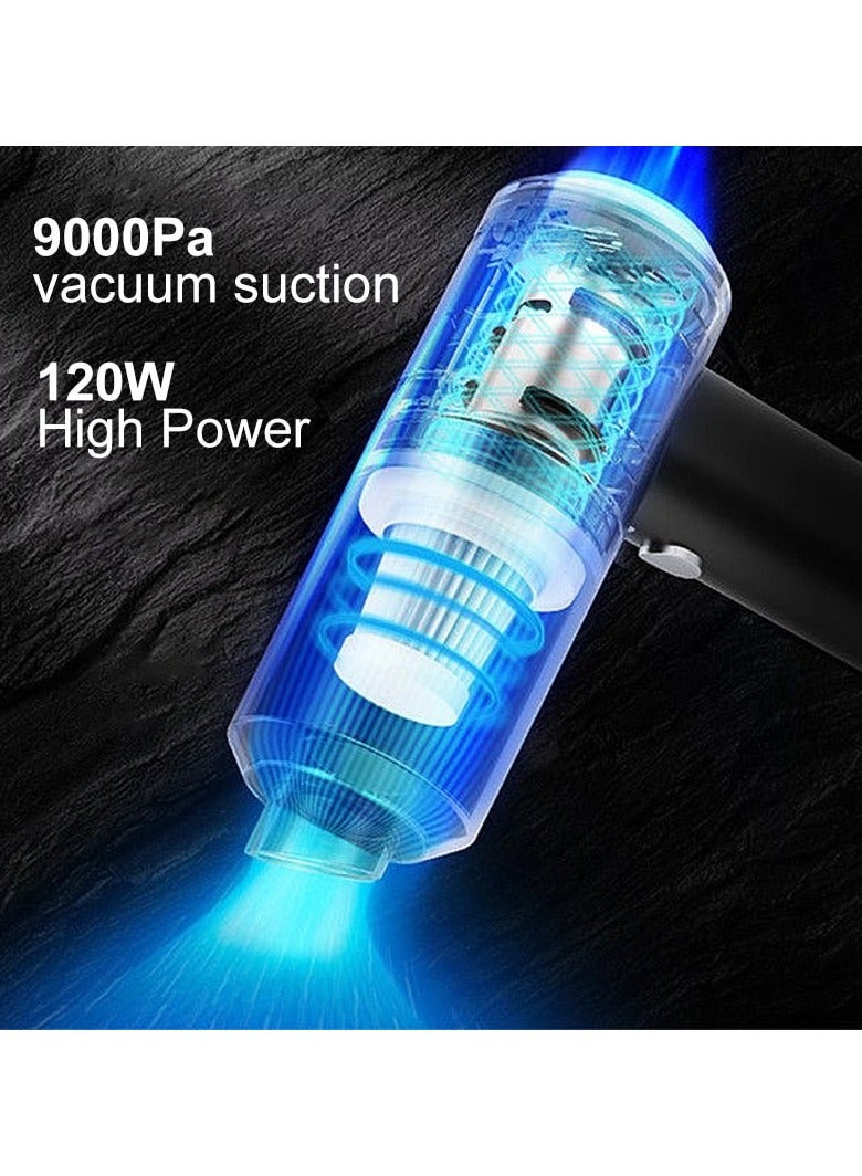HUMJO Cordless Handheld Vacuum Cleaner, Car Vacuum Cleaner, Long Battery Life, Eco-Friendly Filter, with USB-C Charging Cable, Detail Brush, Air Blower  - Image 2