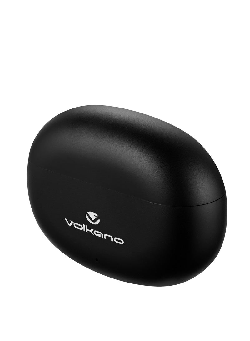 Volkano Willow ENC True Wireless Earphones, Bluetooth 5.3, Dual Mic, In-Ear, IPX4 Waterproof, Lightweight, Type-C Charging Case with 2x Full Recharges, 4-6H Playtime, Black - Image 4