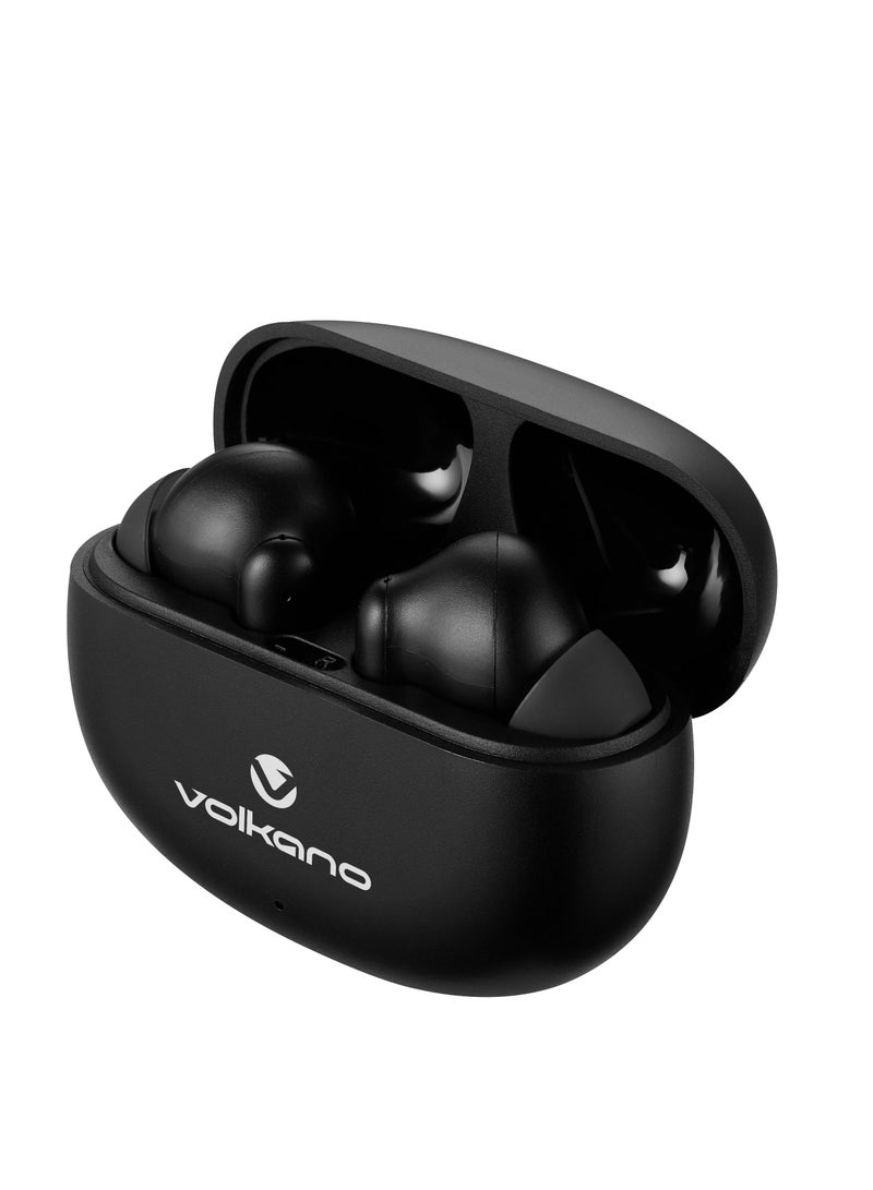 Volkano Willow ENC True Wireless Earphones, Bluetooth 5.3, Dual Mic, In-Ear, IPX4 Waterproof, Lightweight, Type-C Charging Case with 2x Full Recharges, 4-6H Playtime, Black - Image 5