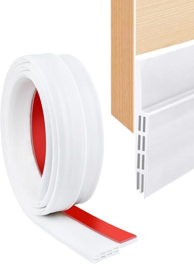 SUNMON Silicone Door Draft Stopper – 39 Inch Door Seal Strip for Under Door Seal Gap (White)