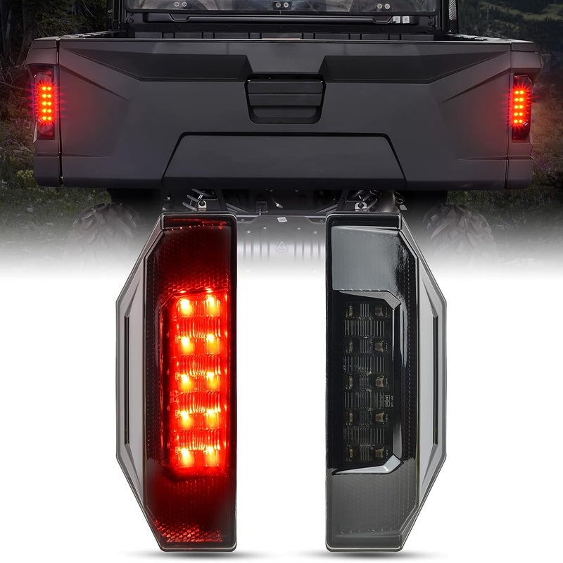KATIMOTO LED Tail Lights for Polaris Ranger 570 900 1000 CREW - Smoked Black (2PCS) - Image 1