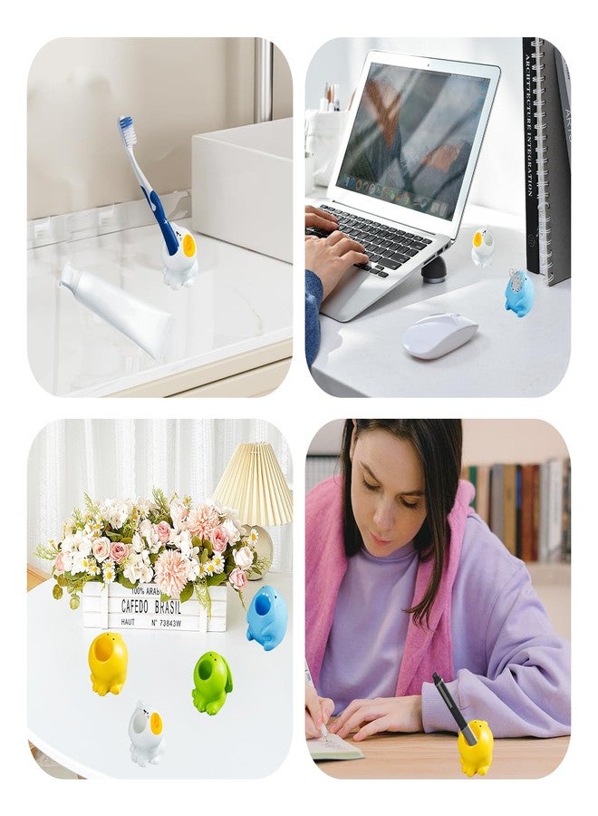 GadgetNova Cute Pen Holder- Resin Cat, Turtle, Dinosaur, Shark Animal Paperclip Pen Holders Organizer Kawaii Desk Accessories | Funny Pencil Holders for Office Desk Decor(Set of 4) - Image 4