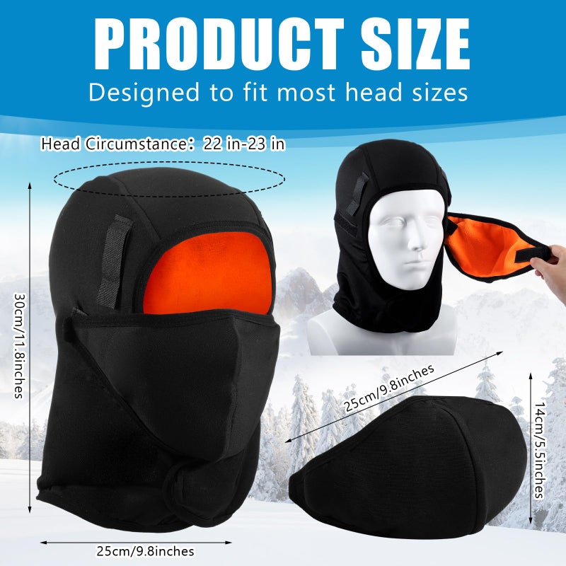 Chicingyou 2 Pcs Winter Hard Hat Liner with Mask Helmet Liners for Men Thermal Beanie Cotton Mask for Outdoor Workers(Black) - Image 2