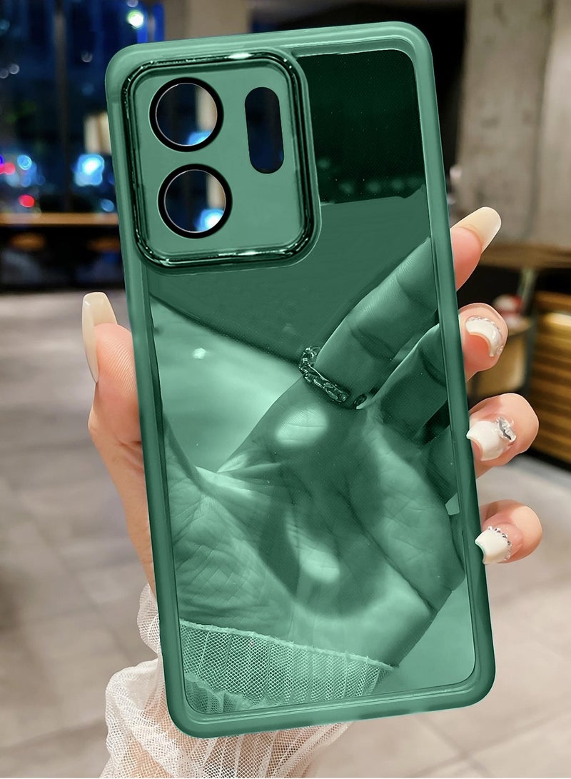 دبليو تيك غلاف خلفي أنيق مزود بحماية عدسة كاميرا من السيليكون الشفاف الناعم TPU لهاتف vivo V60 5G 2025 - أخضر داكن - Image 2