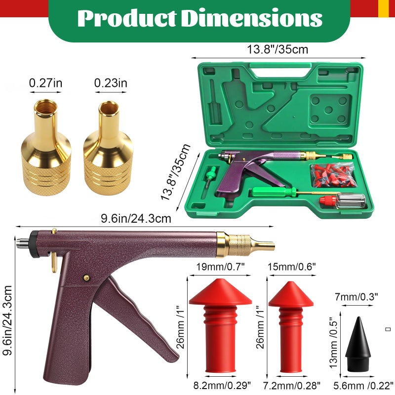 SBGGRL 37 Pcs Mushroom Tire Plug Kit,Tire Plug Gun with 16 Plugs for Tubeless Tyre Punctures and Flats on Motorcycle,ATV,Trucks & Tractors,Fix a Flat Roadside Rapid Repair Set - Image 2