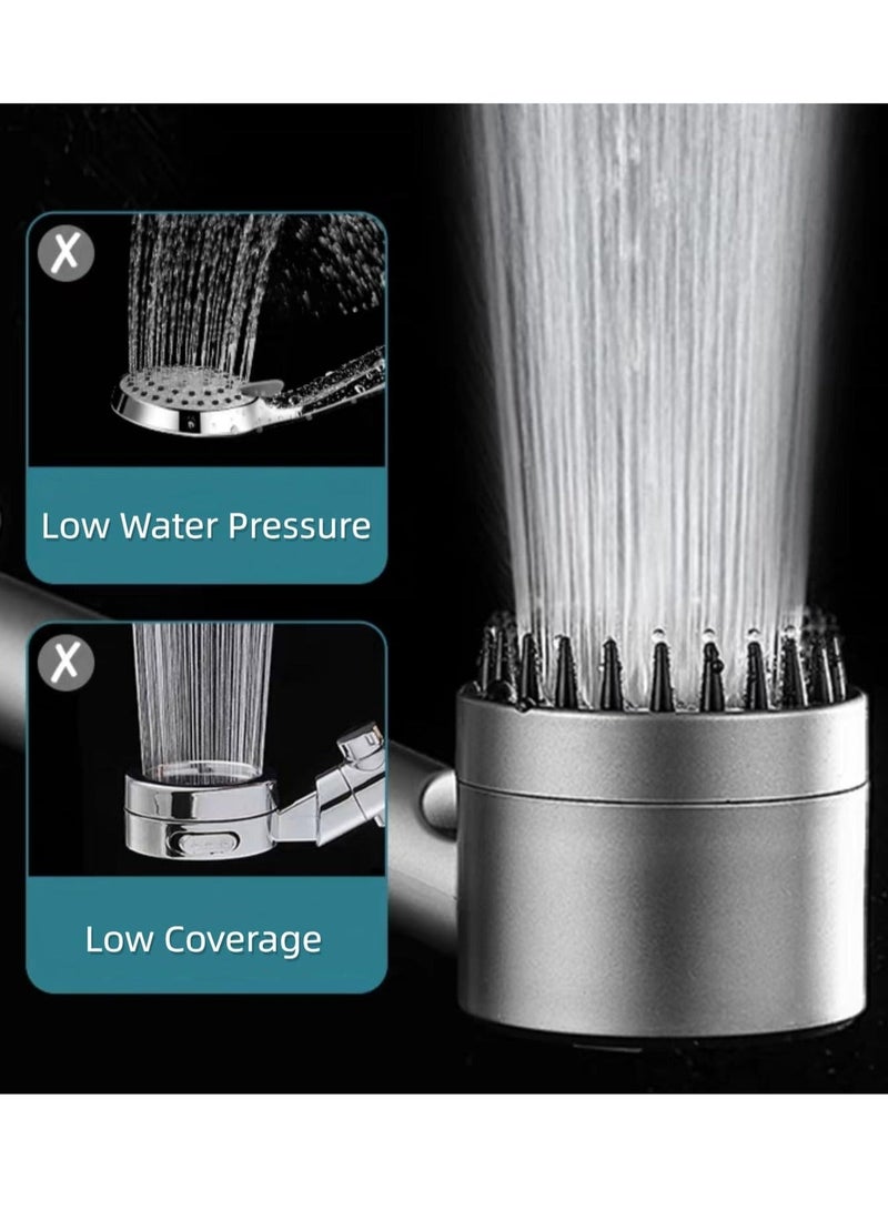 بداية مثالية رأس دش بفلتر عالي الضغط | معتمد من SGS | يزيل الكلور | 3 أنماط رش قابلة للتعديل | صديق للبيئة ويوفر 80% من المياه | يحمي البشرة والشعر | رأس فلتر دش مع خرطوم دش بطول 1.5 متر و5 فتائل بديلة وحامل دش - Image 2