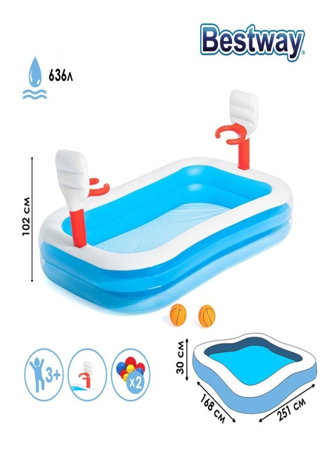 Bestway بركة كرة السلة القابلة للنفخ من بست واي 253X168X102 سم -26-54122 - Image 5