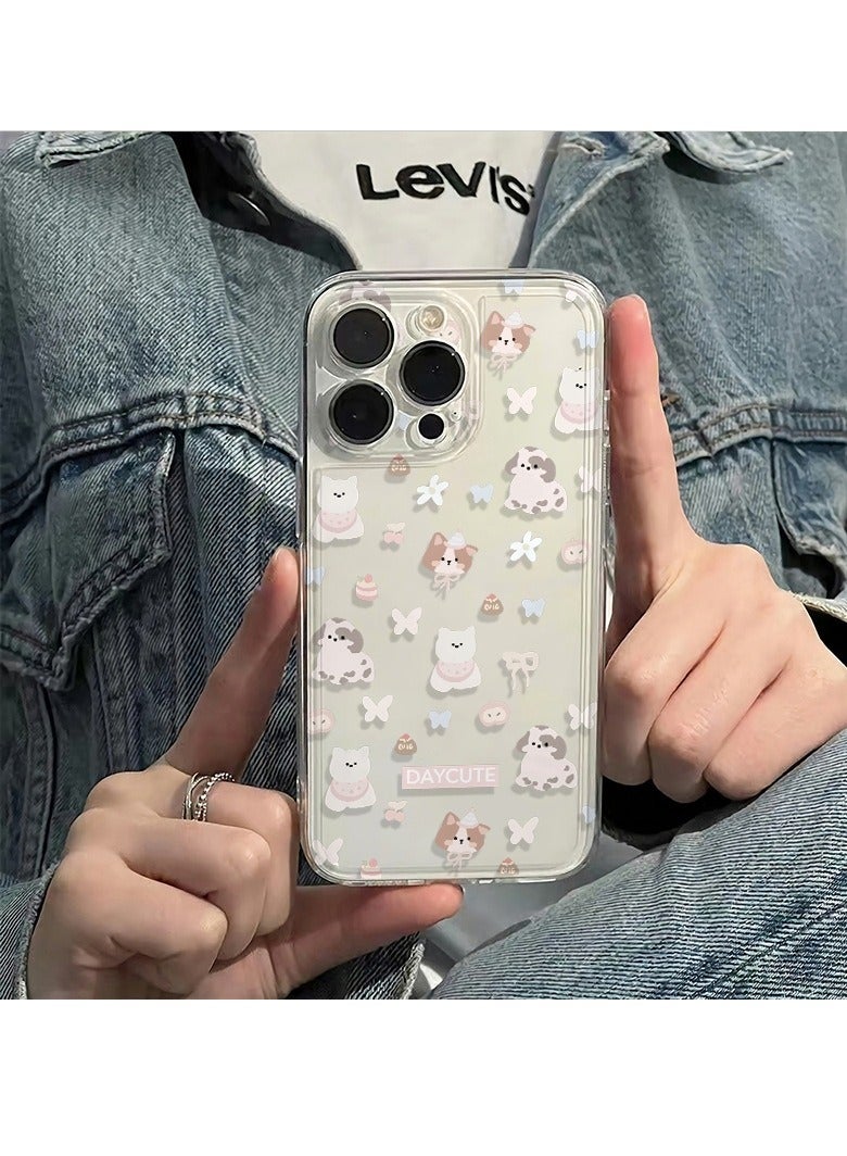 Full-Screen Puppies and Kittens Collection Transparent Case for iPhone 16 Pro Max – Cute, Shockproof, Stylish - Image 2